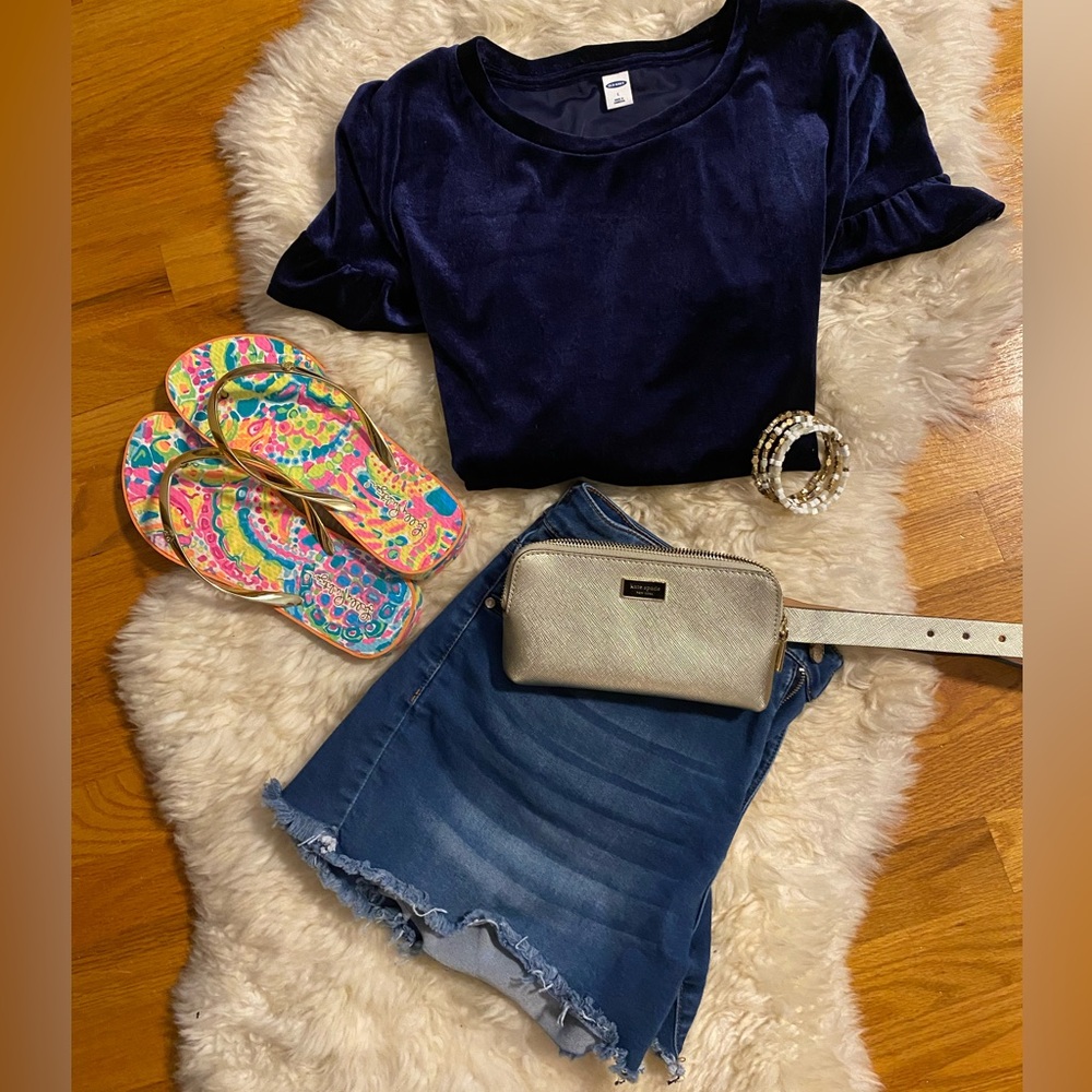 Old Navy Navy Blue Women's Short Sleeve Top